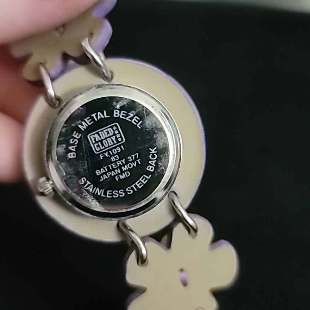 Kids / Womens Faded Glory Purple Floral Watch - Picture 6 of 6